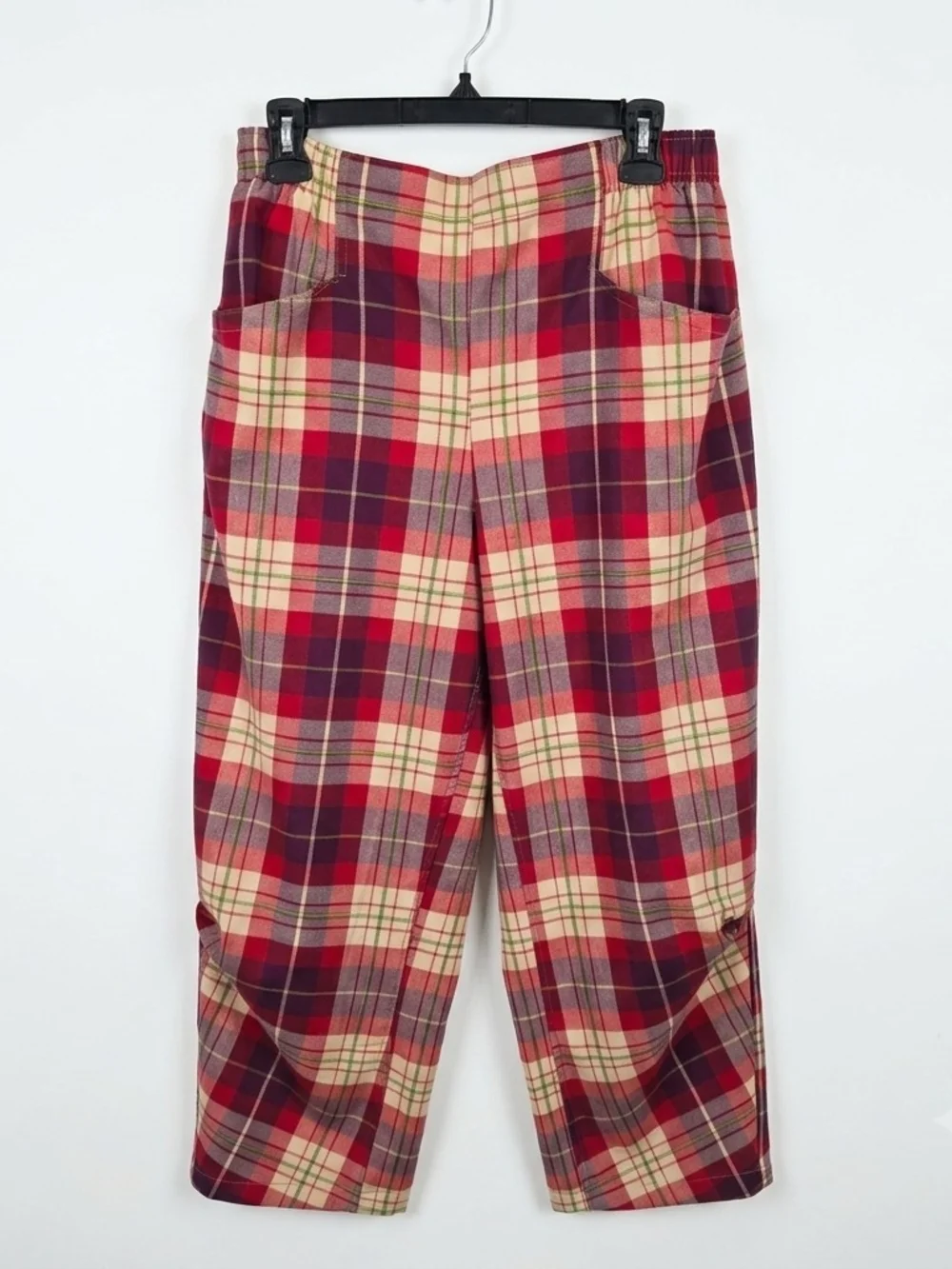 NWT Free People Nice Choice textured Plaid pull-on trousers.